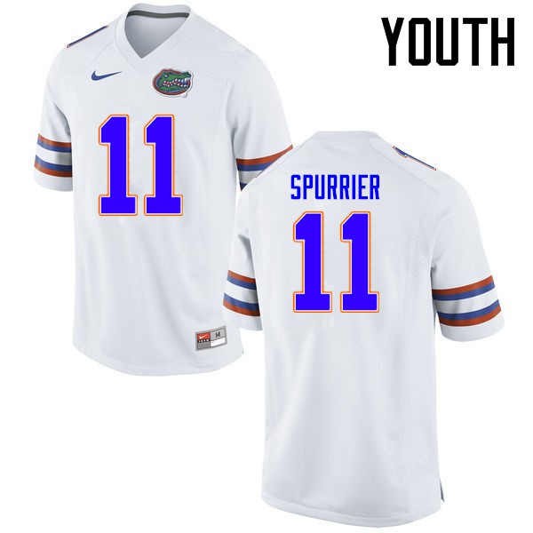 Florida Gators Youth #11 Steve Spurrier College Football Jerseys White